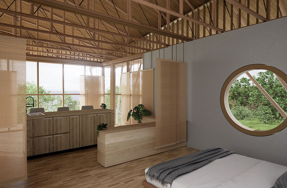 A view from the bedroom area