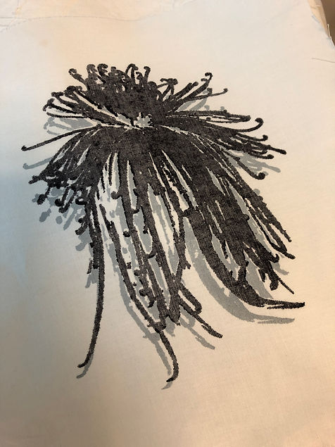 Impression sérigraphie végétale Dahlia