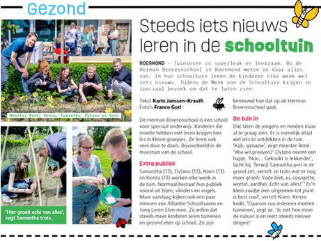 In de krant: Trots op onze schooltuin!