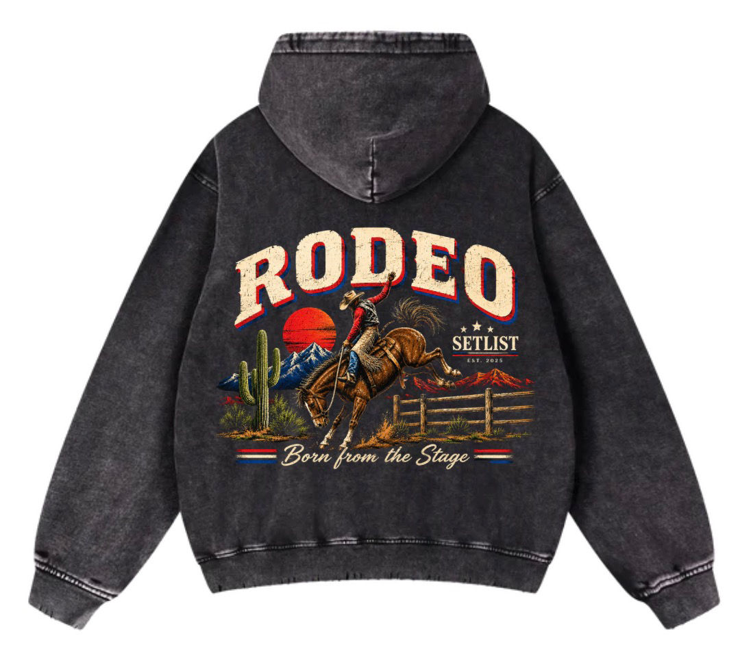 Snow wash rodeo hoodie 