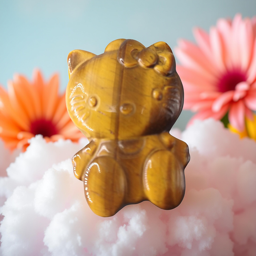Tiger’s Eye Hello Kitty – Confidence, Positivity & Playful Protection 🐯🎀💛