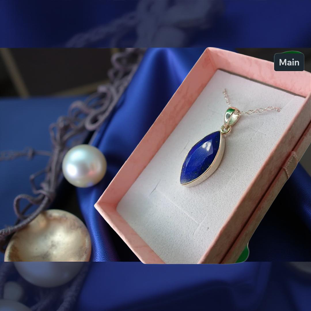 💙 Lapis Lazuli Silver Pendant – Wisdom • Truth • Inner Peace