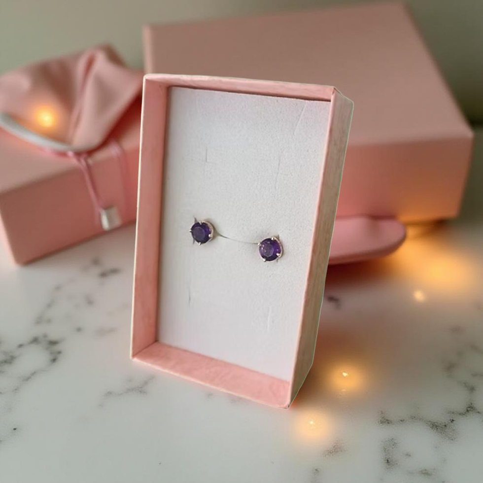 Amethyst Stud Earrings – Calm, Balance & Elegance 💜