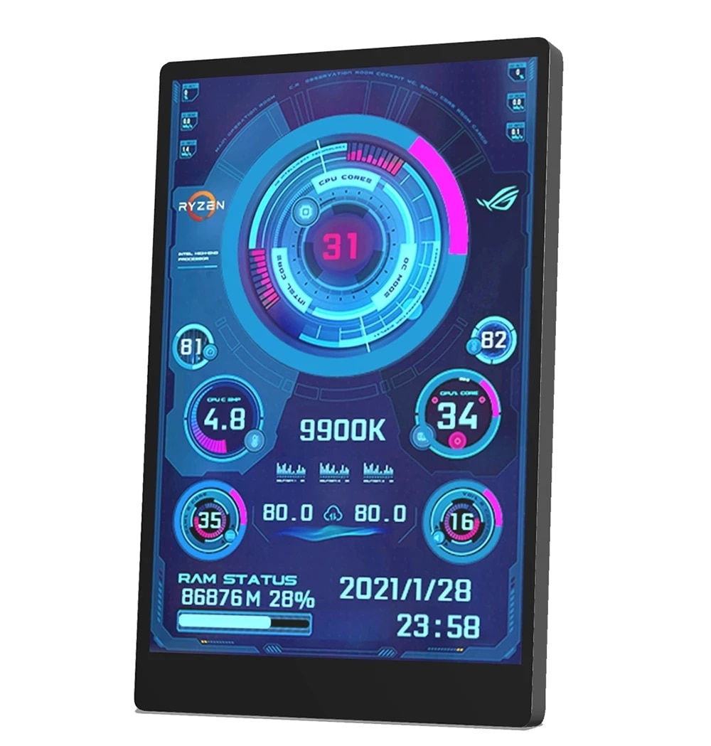Novo monitor de computador para mini caso itx 3.5 Polegada ips TYPE-C tela secun