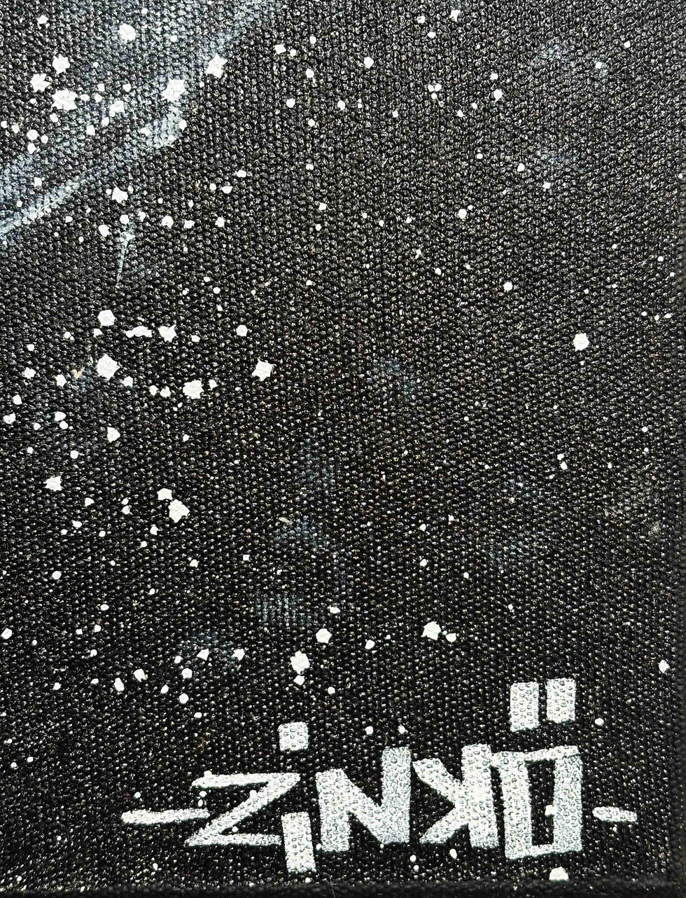 Cadre tableau art moderne Silence du Roi Lion, peinture moderne originale noir et blanc représentant le lion en gouttes d’eau