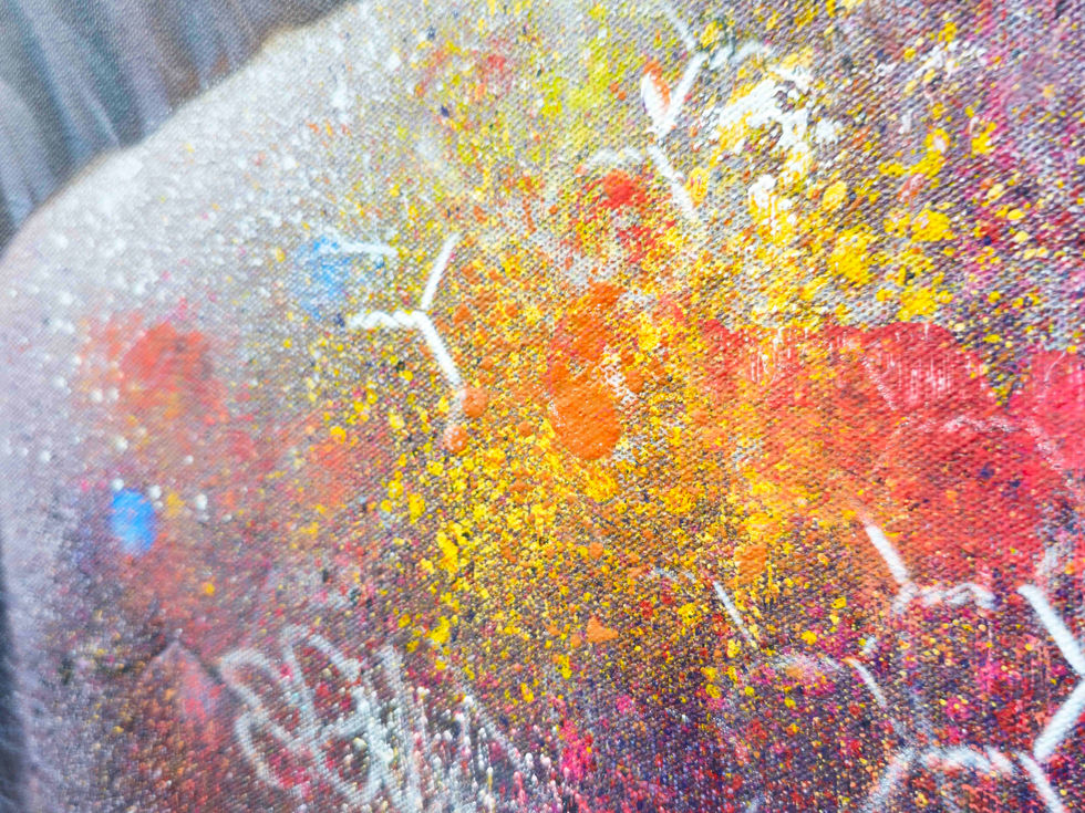 Œuvre originale Vincent Bardou, pop art et street art figuratif, avec ballon coloré et petite fille sur toile lin.