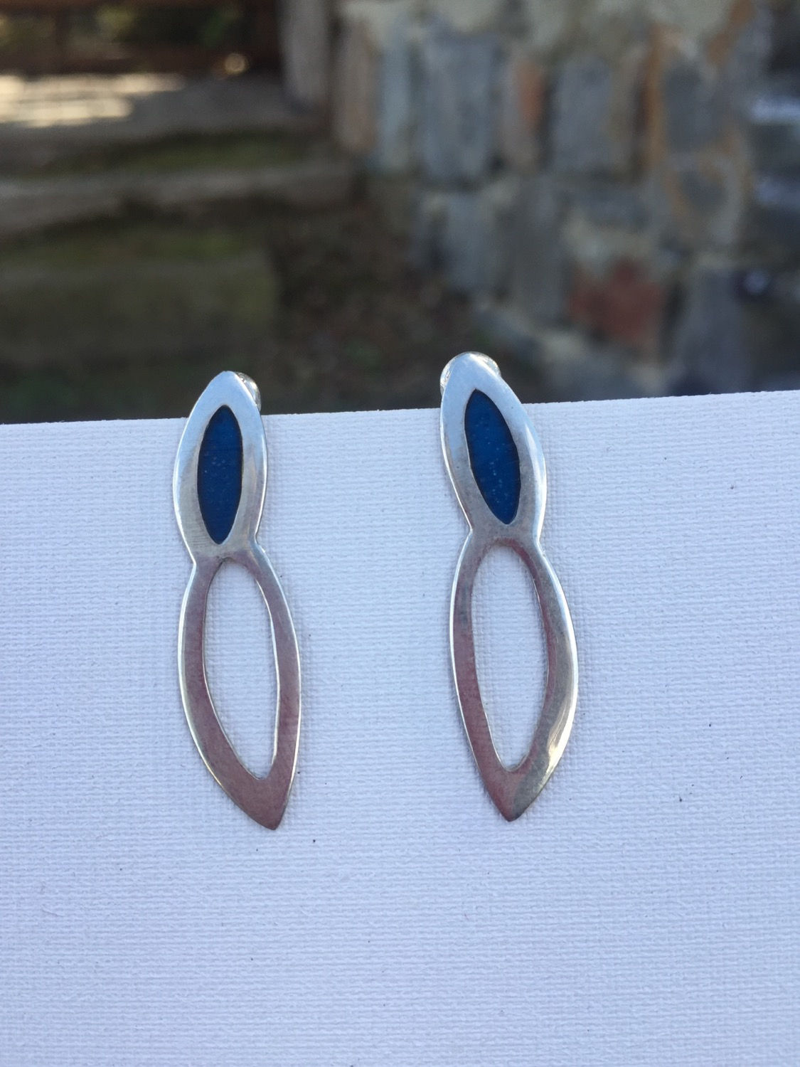 Gümüş Küpe İznik Sekiz Mavi