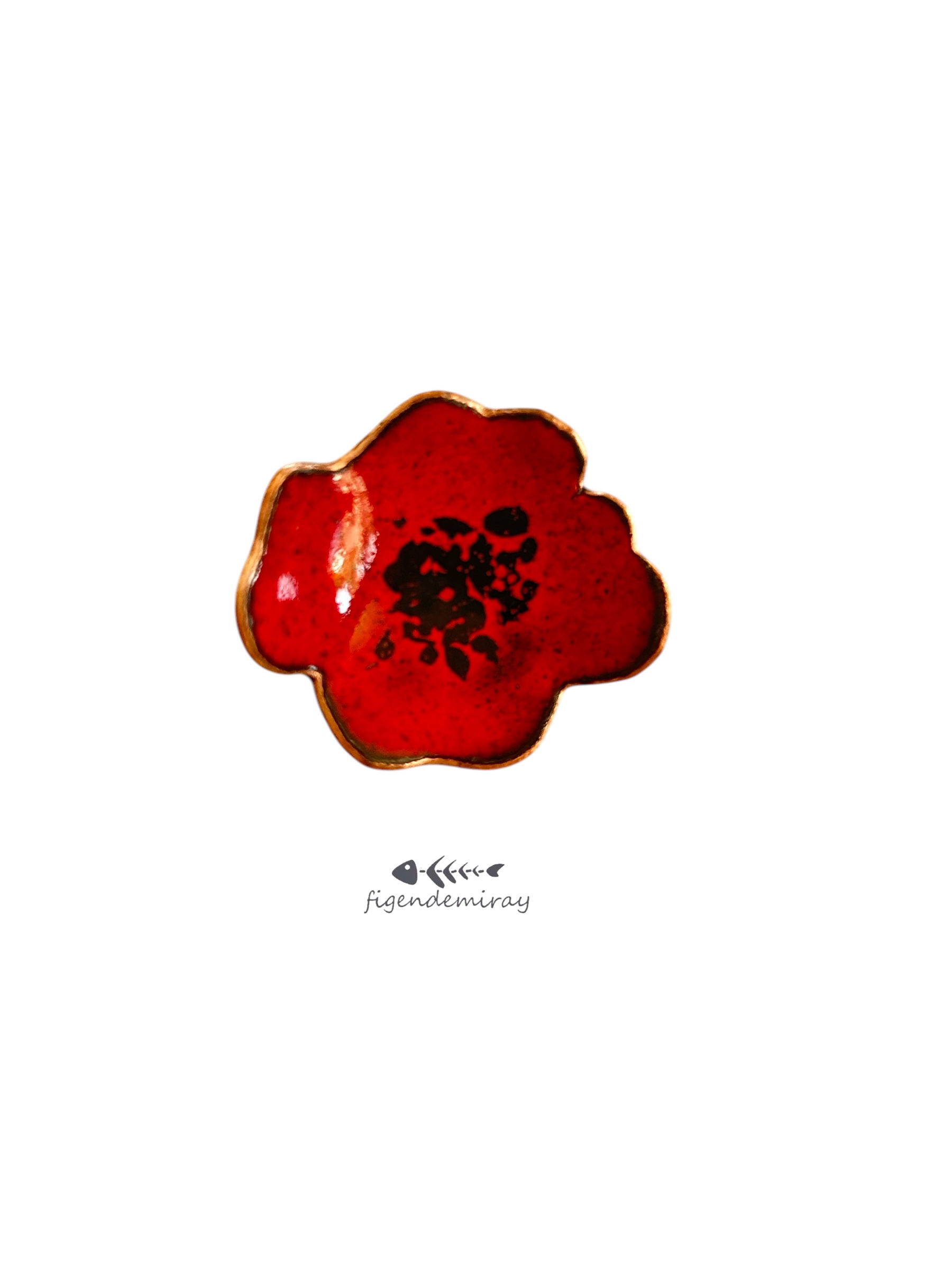 Broş Gelincik Çiçeği Tek