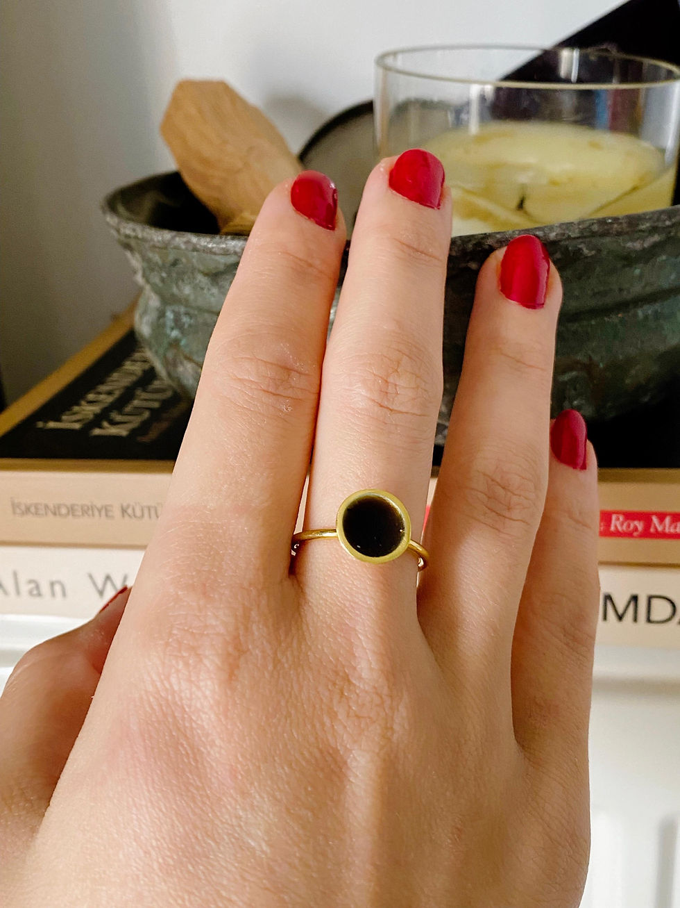 Thumbnail: Gümüş Yüzük Minik Dünya  Mineli