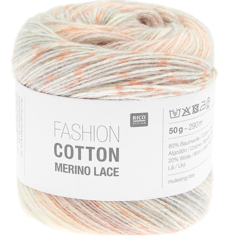 Miniaturbild: Fashion Cotton Merino Lace, 50g 290m, verschiedene Farben von Rico Design