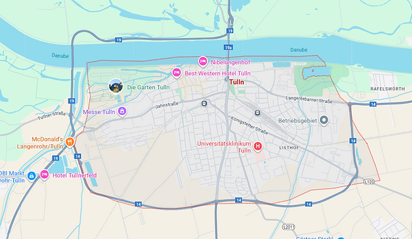 TULLN AN DER DONAU map