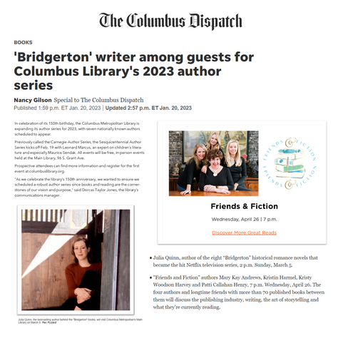Media: "Columbus Library's 2023 author series kicks off Feb 19th"