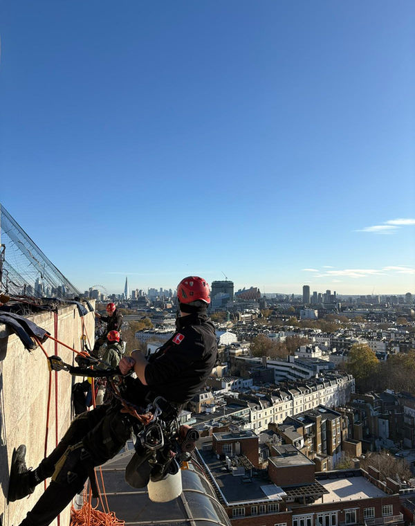 Abseiling above the London skyline