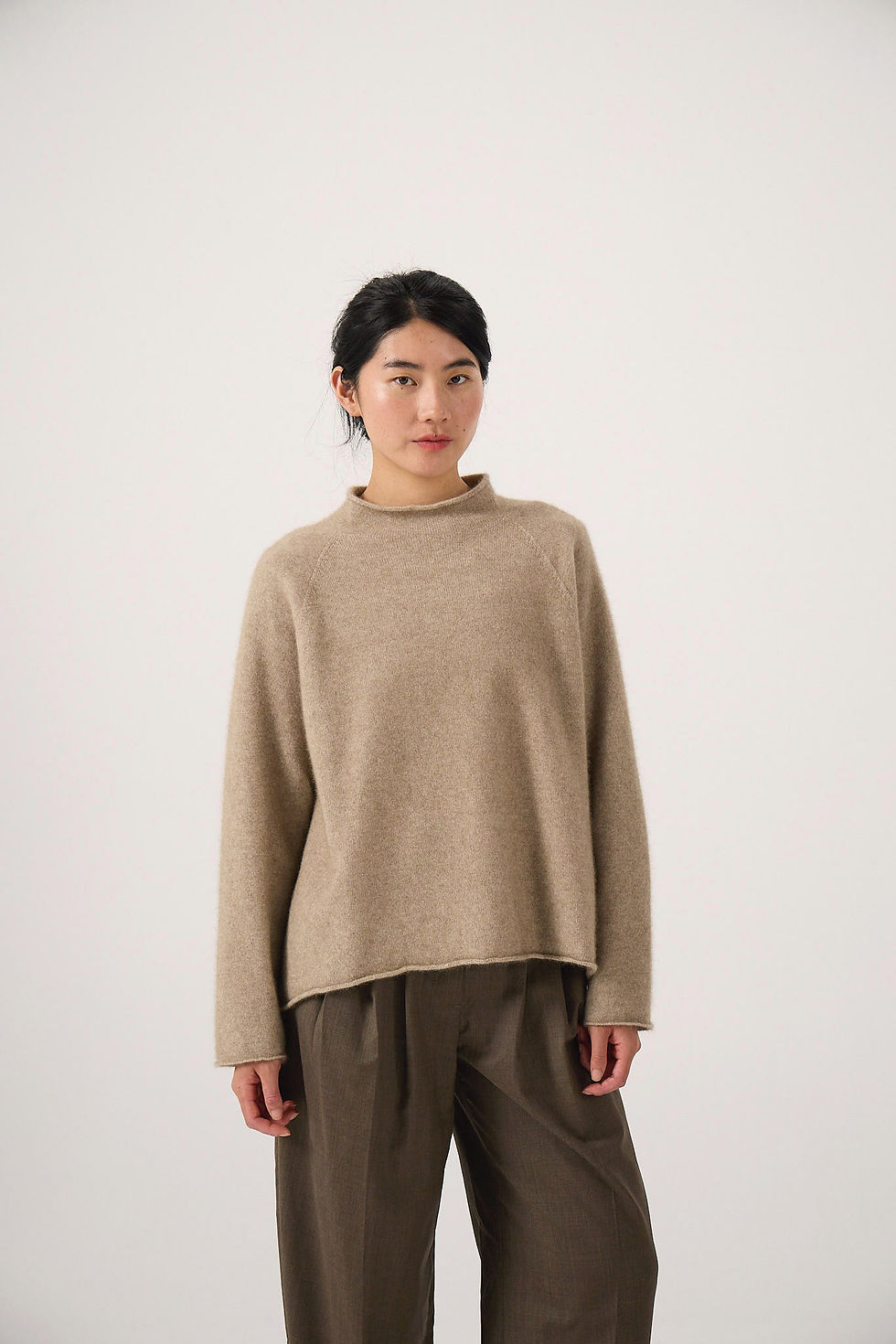 Thumbnail: FRANCIE ECLIPSE FUNNEL NECK SWEATER NATURAL