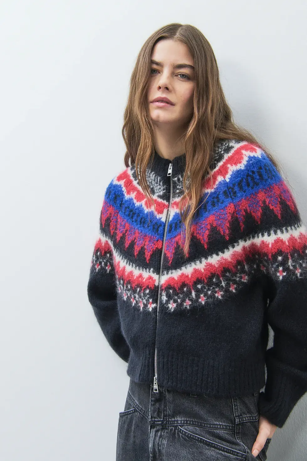 Thumbnail: CLOSED CROPPED FAIR ISLE CARDIGAN