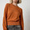 Thumbnail: LILLA P SHIRRED SLEEVE CREWNECK SWEATER