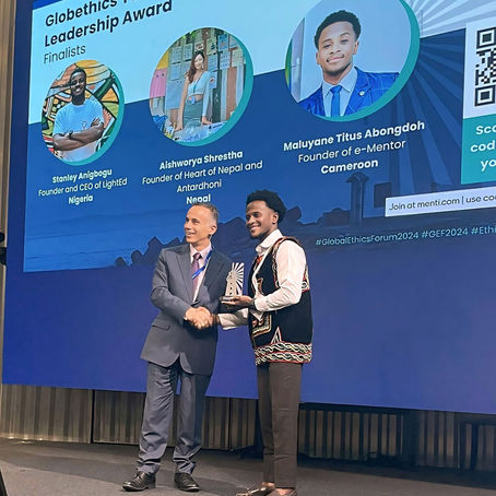 Abongdoh Maluyane Titus - The Globethics Youth Leadership Awardee