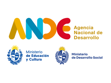 Logos de la Agencia nacional de desarrollo y de los ministerios de Educación y cultura y Desarrollo Social
