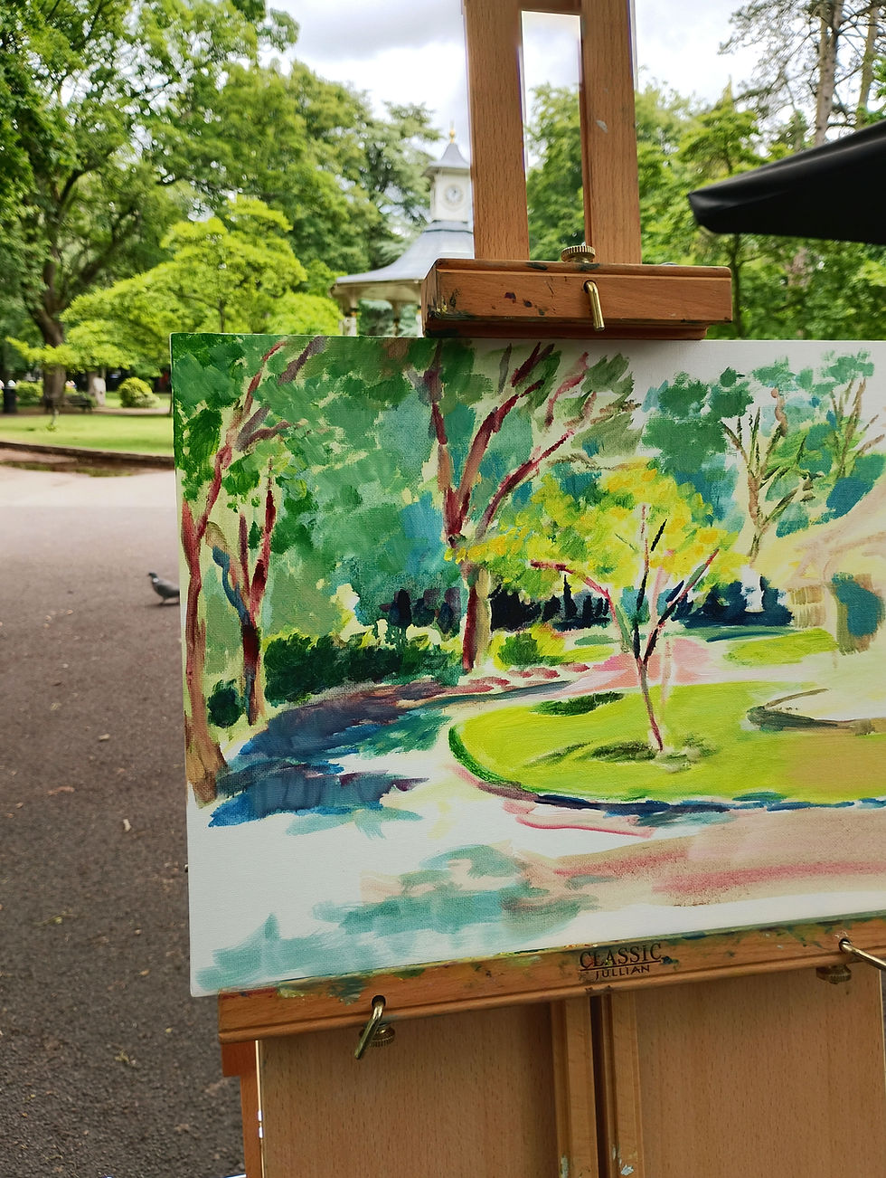 Thumbnail: Town Gardens Original Oil Painting