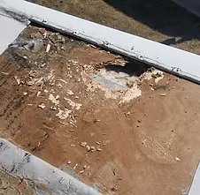 Soft and rotten RV roof damage
