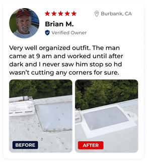 RV roof restoration before and after in Burbank