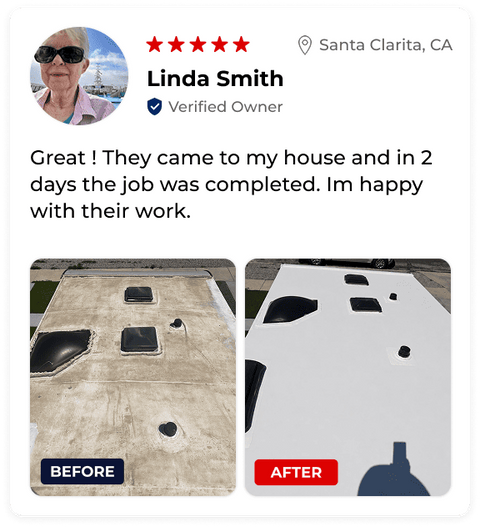 RV roof replacement before and after in Santa Clarita