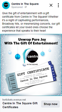 Centre in The Square Gift Certificate Holiday Meta Ad