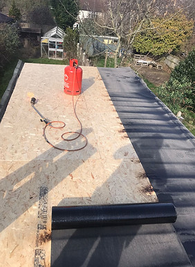 Flat roofing in progress