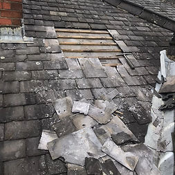 Broken roofing in need of fixing