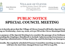 Special Council Meeting 6/24/26 at 6:30PM | Finance Committee Meeting Start Time Changed to 6:45PM
