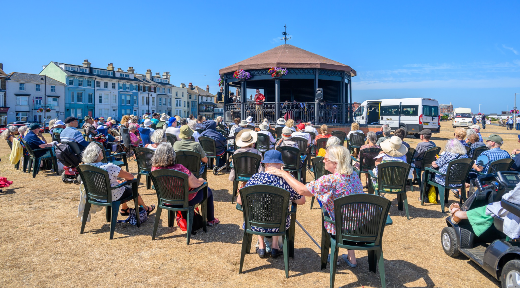 Audience enjoying Simon Langton Brass at Deal Bandstand