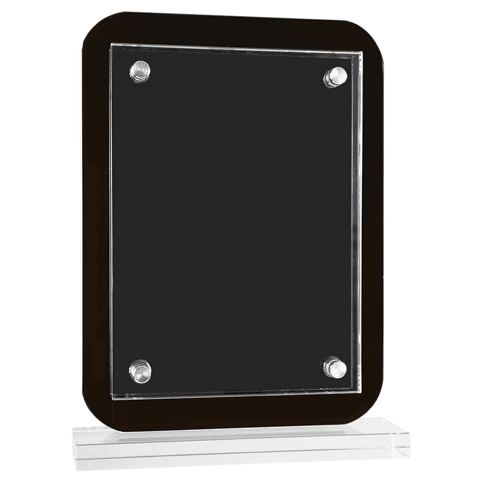 Thumbnail: Black Floating Glass Standup Plaque