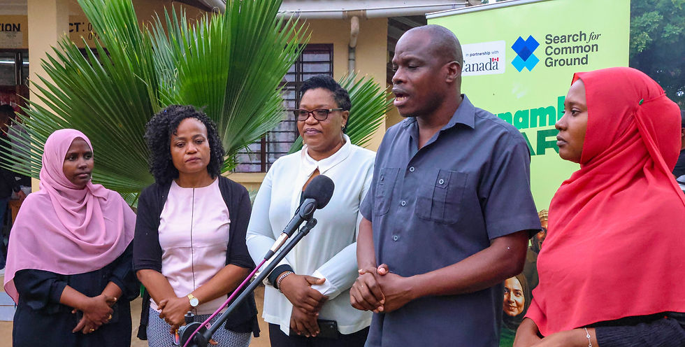 #MwanamkeImara Press brief with DCC, CECM, SFCG & YOWPSUD during Kilifi County Launch