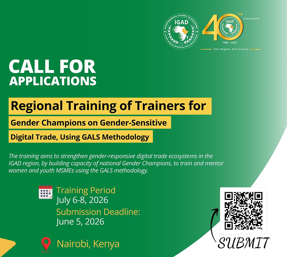 Call for Applications Regional Training of Trainers for Gender Champions on Gender-Sensitive Digital Trade, Using GALS Methodology