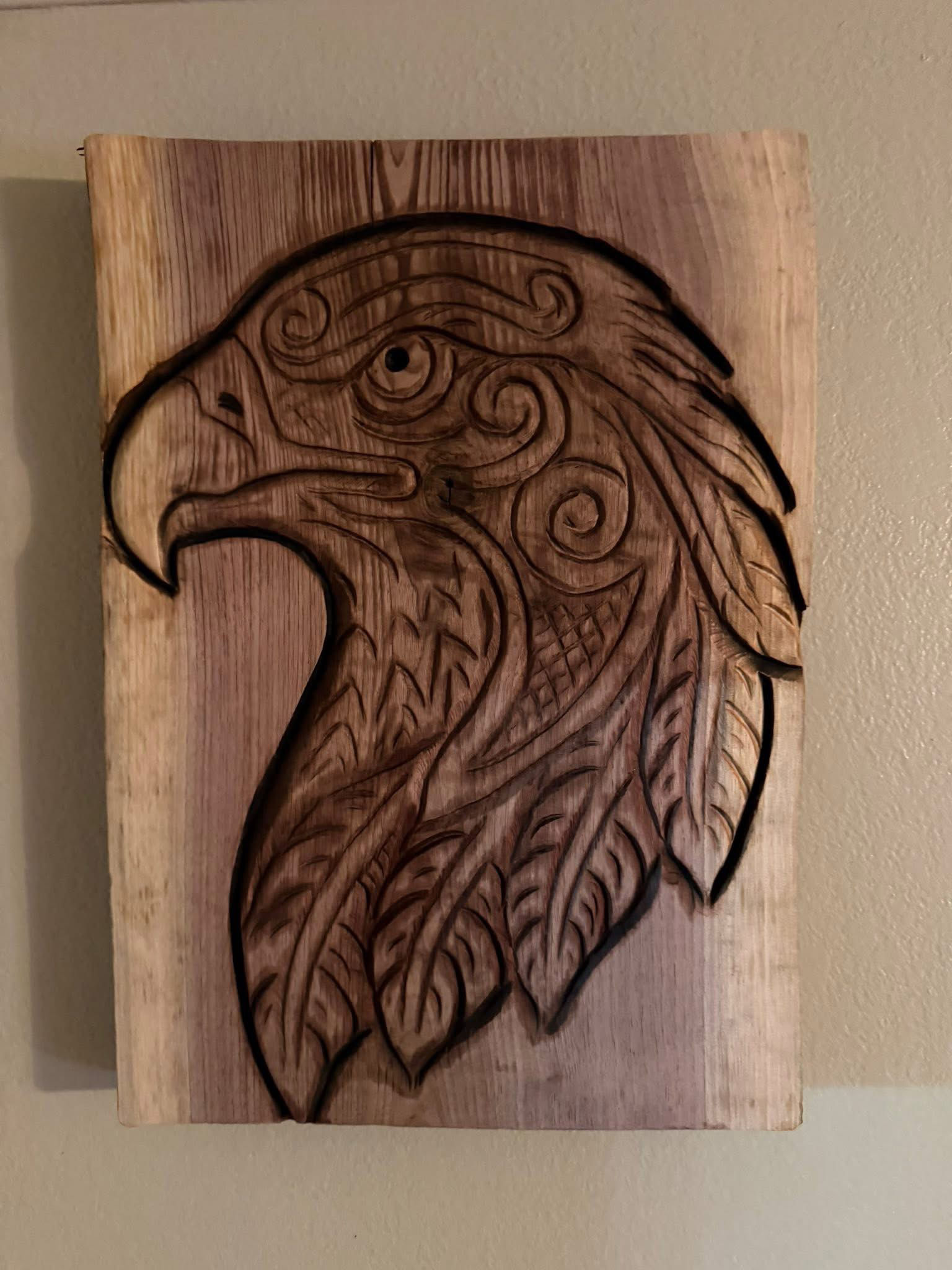 Chainsaw Carved Relief Eagle