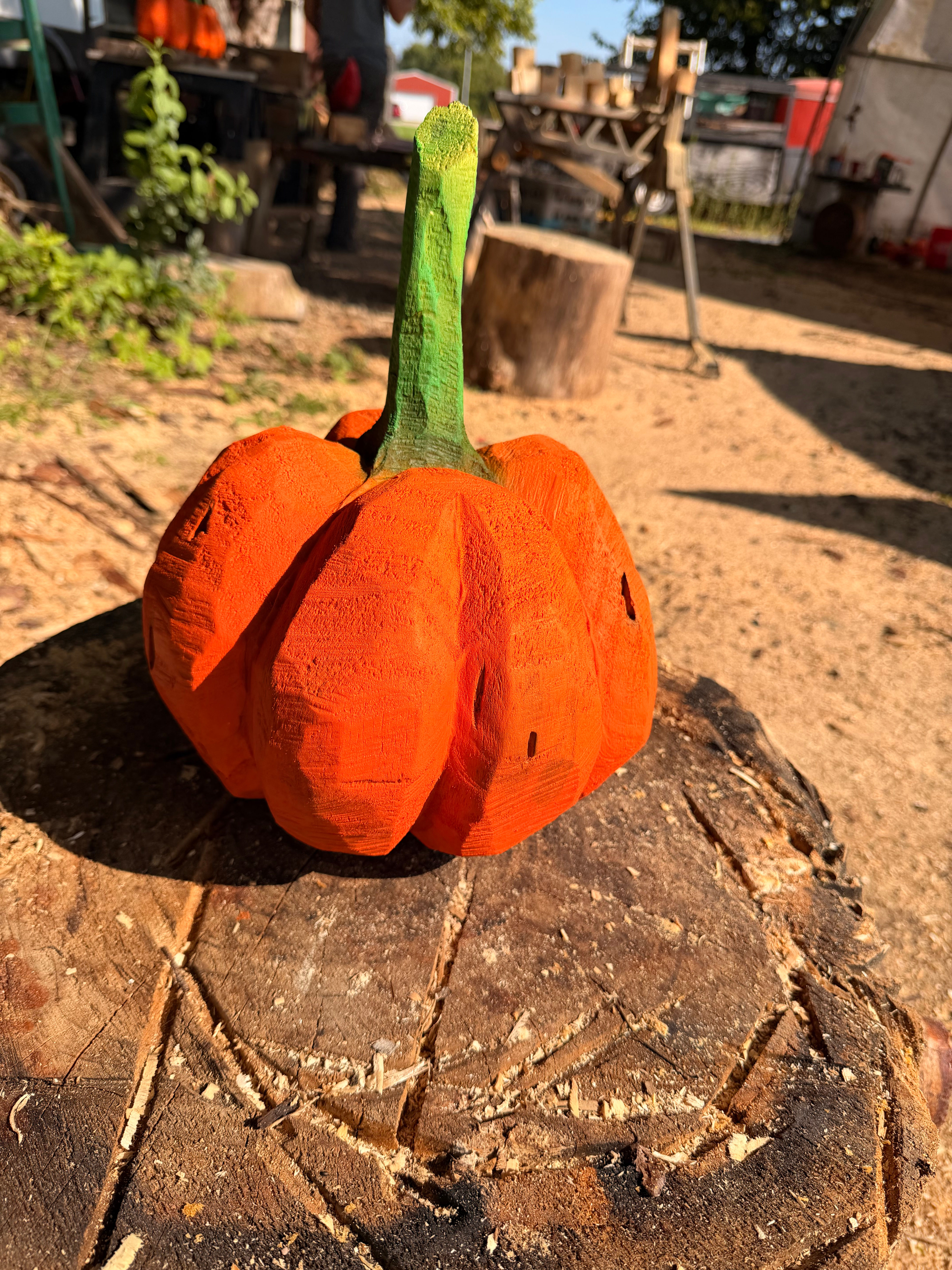 Chainsaw Carved Pumpkin