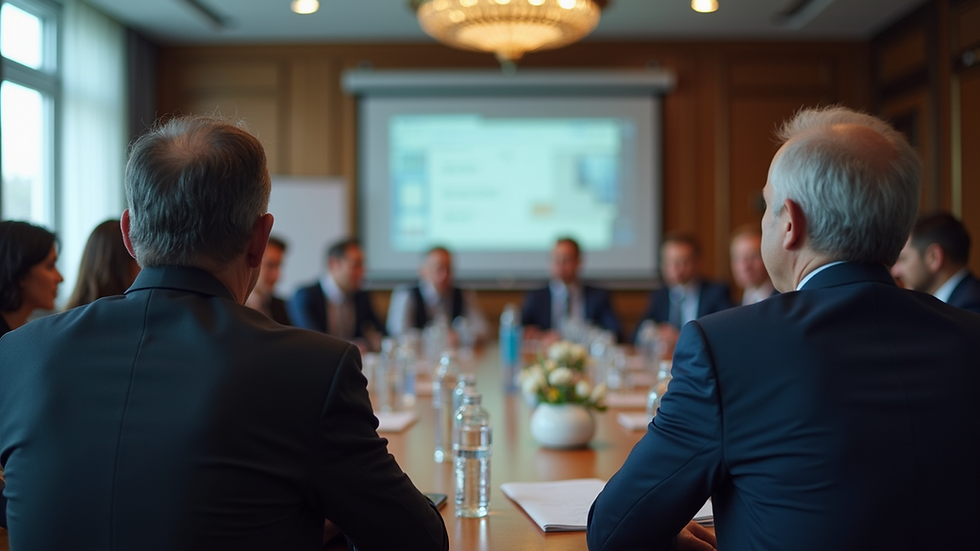 Wide angle view of an ethical compliance conference