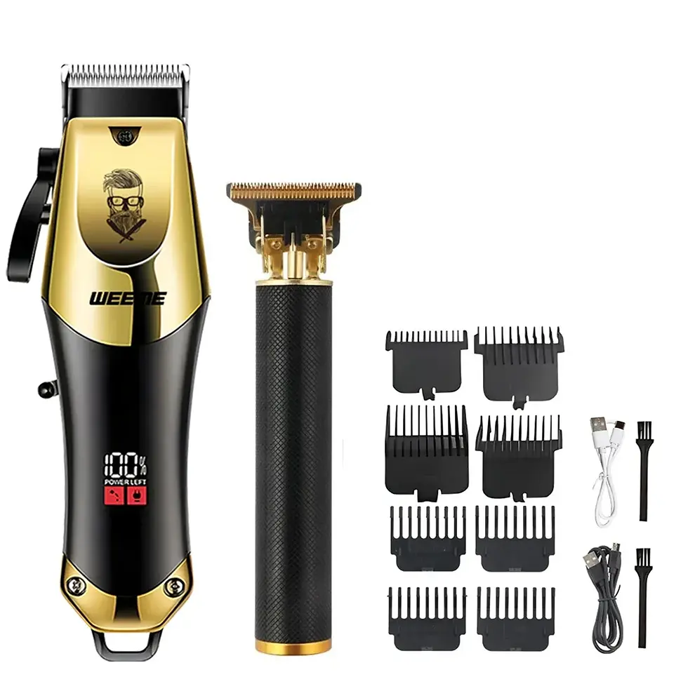 Thumbnail: Cordless Electric Hair Clipper with Stainless Steel Blades and USB Charging