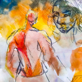 water colour in sketchbook
