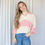 Thumbnail: Dusty Pink Stripe Knit Top