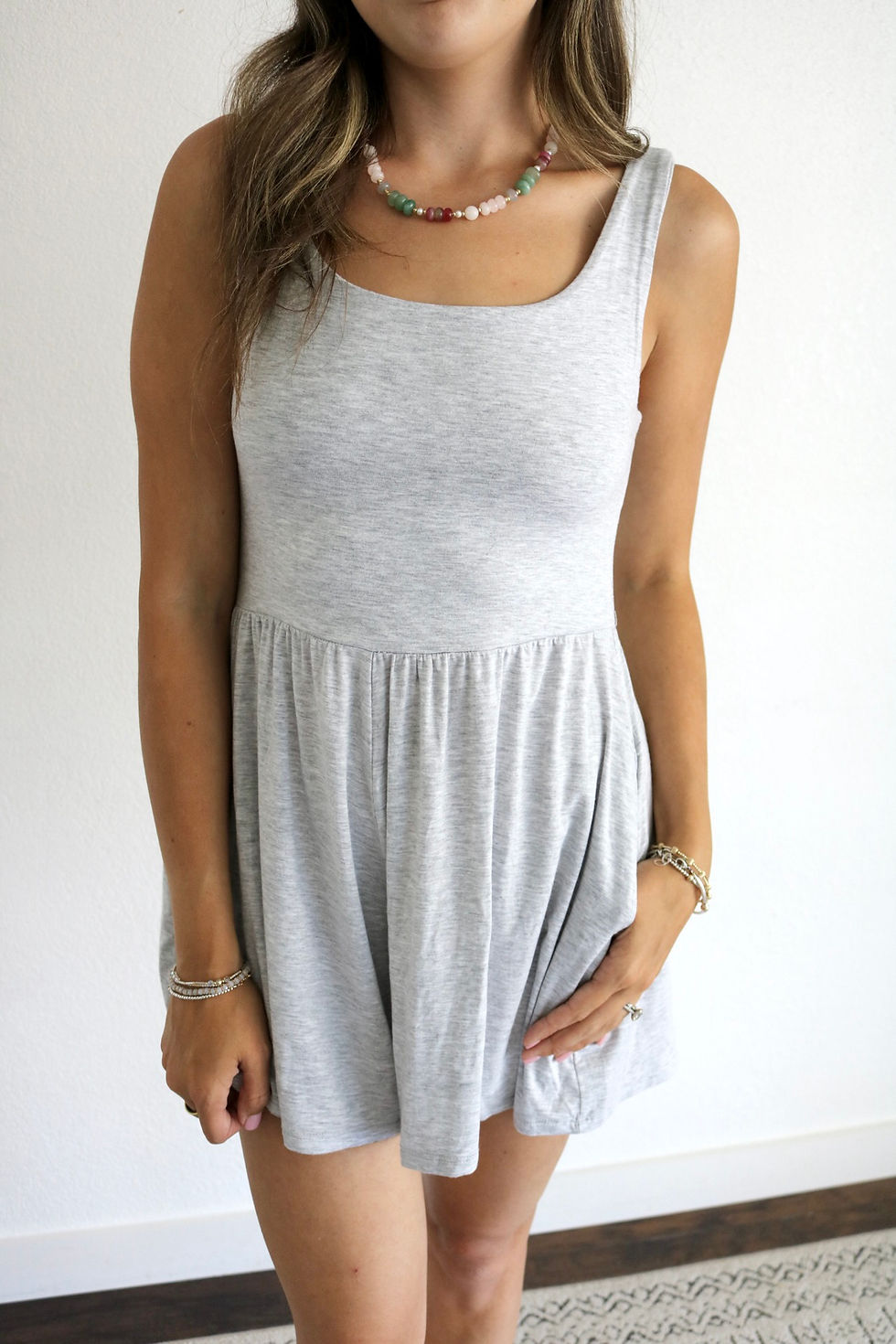 Thumbnail: Heather Grey Tank Romper