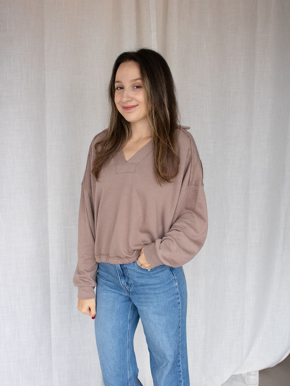 Thumbnail: Latte Collared Pullover
