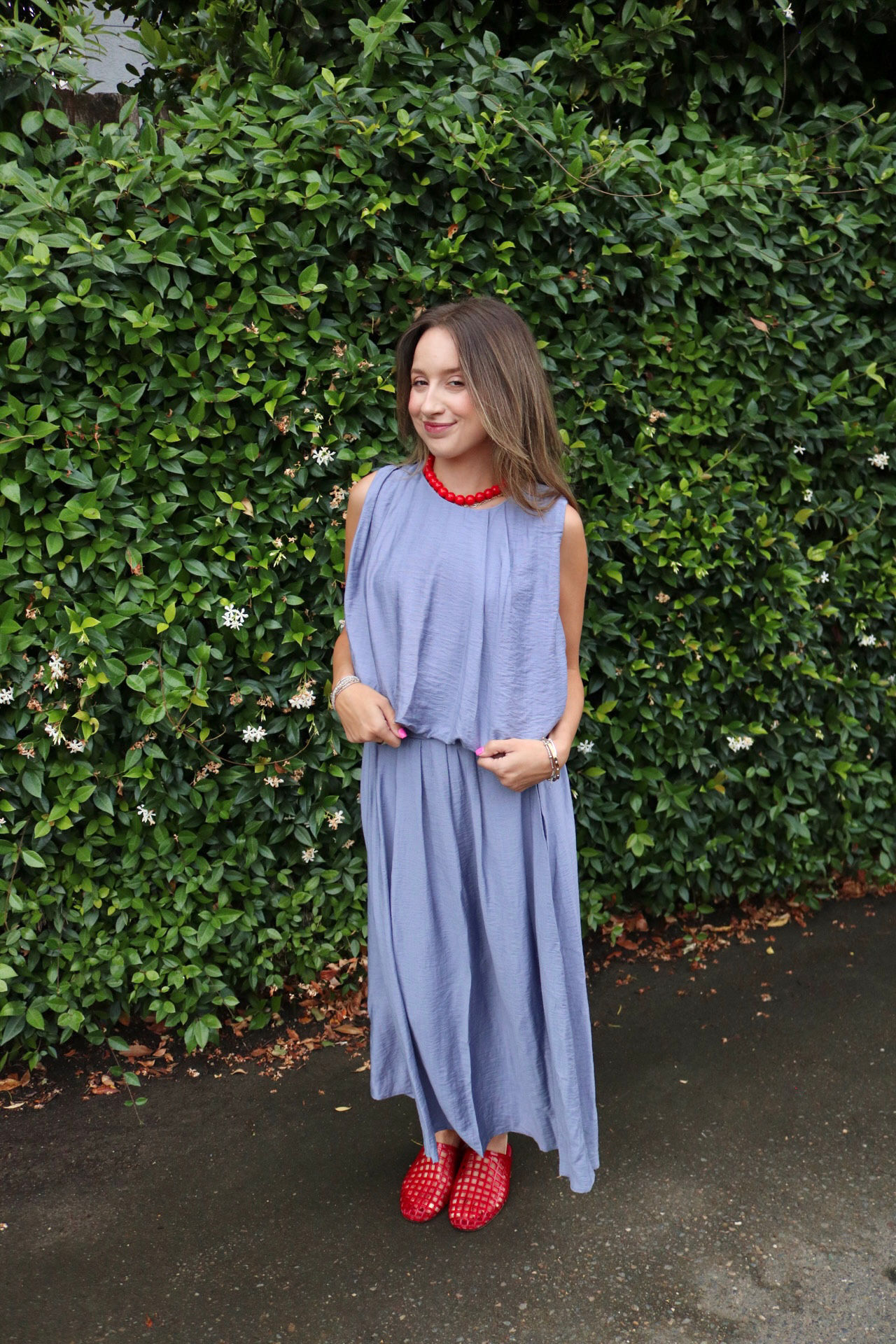 Ash Blue Top+Skirt Set