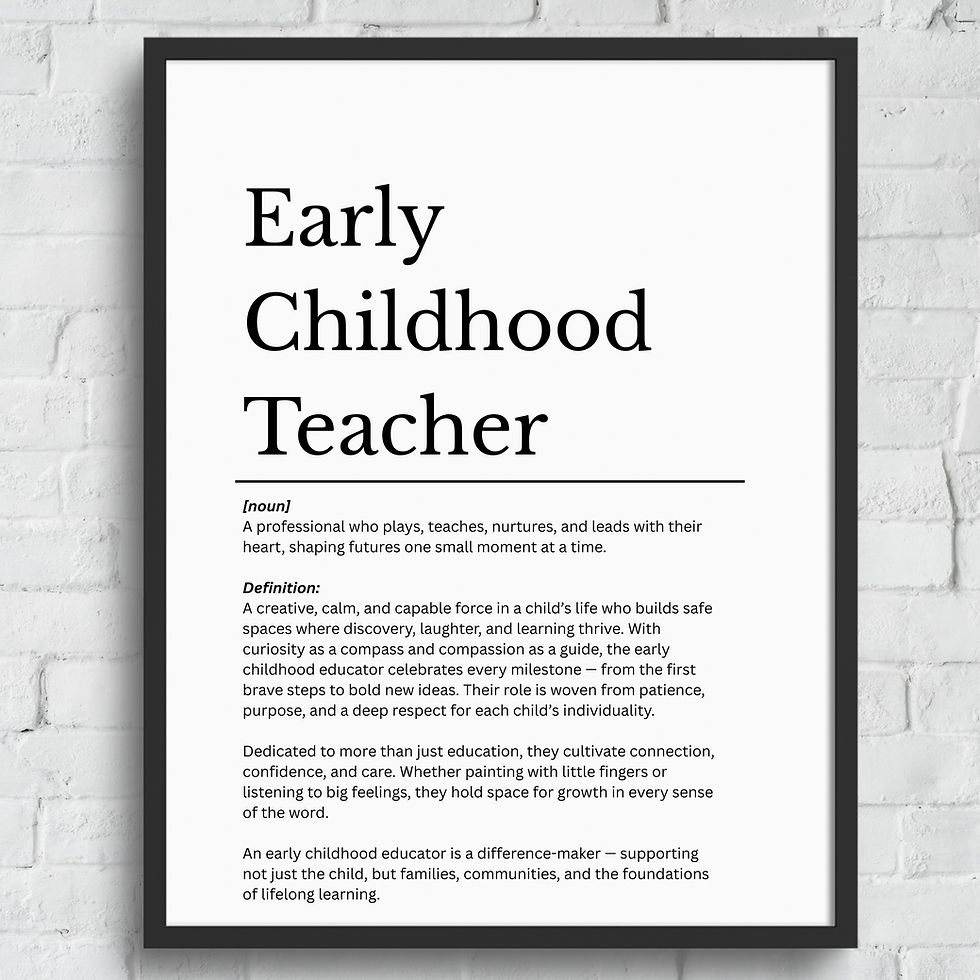 Early Childhood Teacher Printable Wall Art – Definition Print | Inspirat