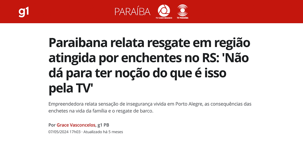 Manchete: G1 Paraíba