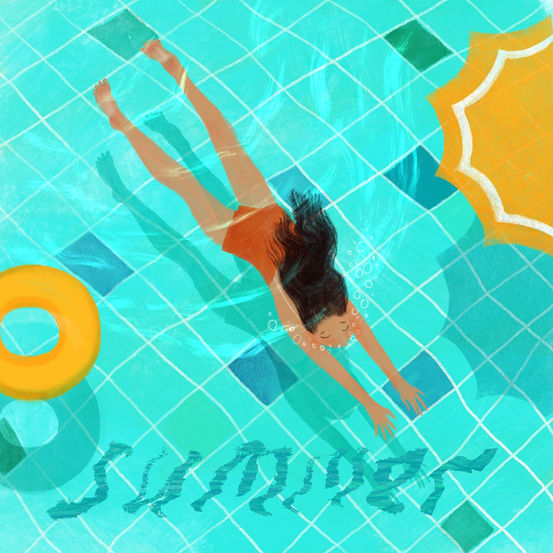 Summer is here. Have a dip in the cool water of the pool!