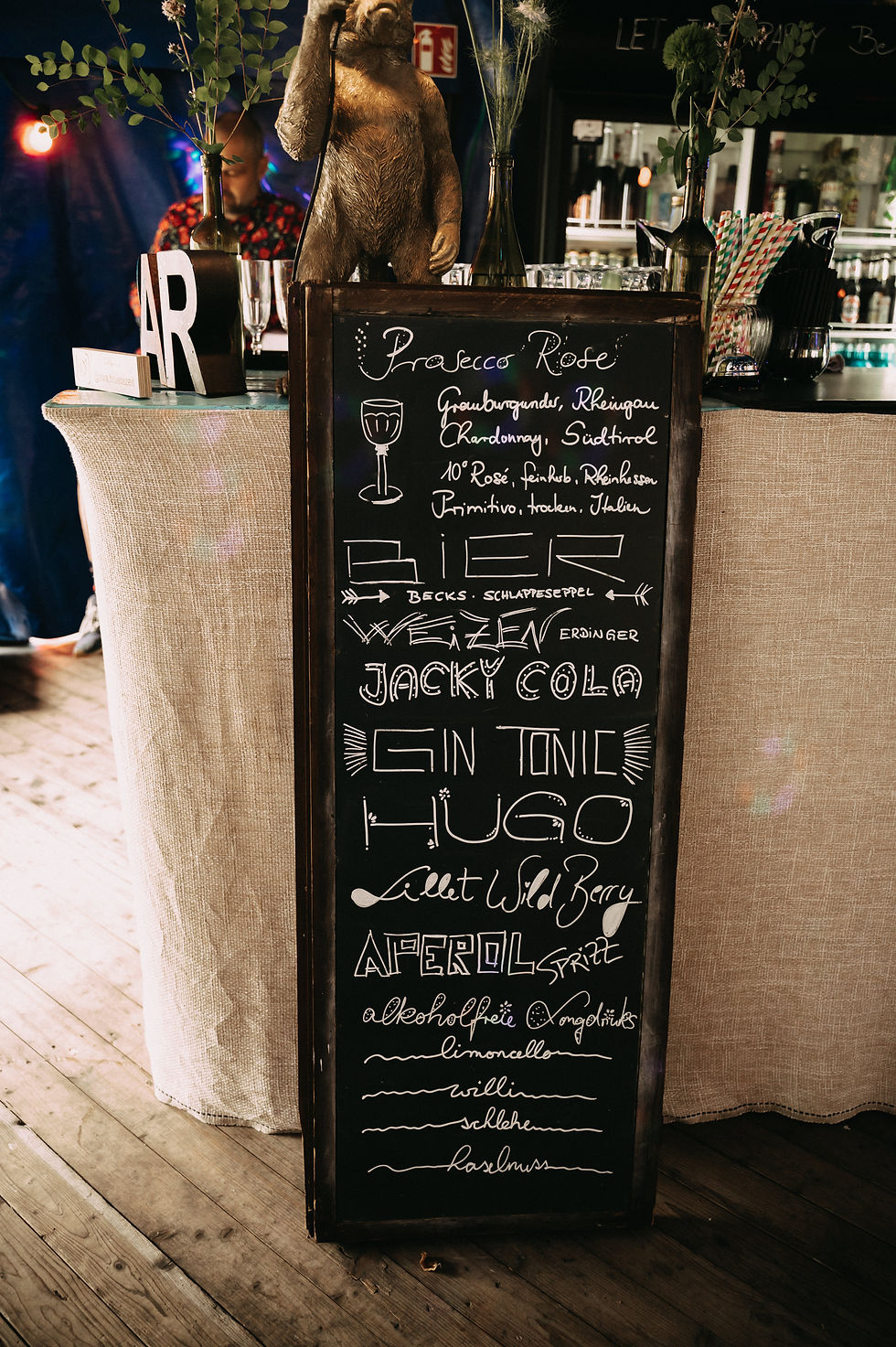 Getränkekarte auf Tafel