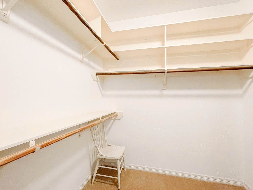 Before & After Photos from Organization Project "Clean my own closet" by Houston interior design firm Nancy Lane Interiors.