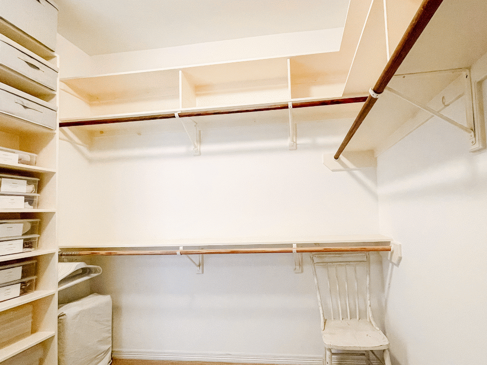 Before & After Photos from Organization Project "Clean my own closet" by Houston interior design firm Nancy Lane Interiors.