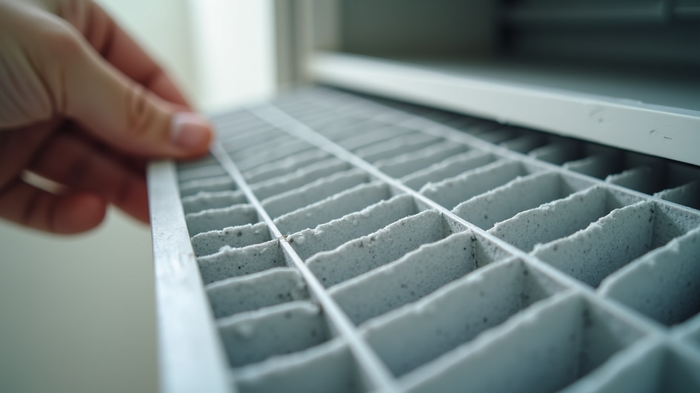 Close-up view of a clean HVAC air filter being replaced